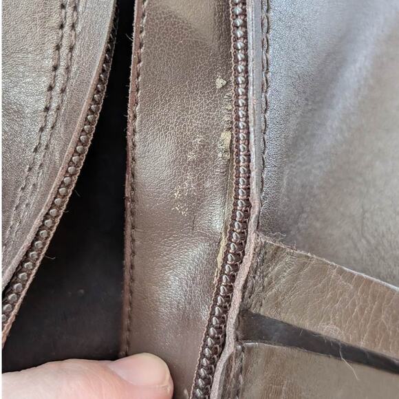 Lauren Ralph Lauren Savion Boots Womens 8 Brown Leather Tall Side Zip Equestrian - Picture 13 of 16